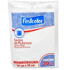 Saco Plastico Hamburguer C/20 Festcolor