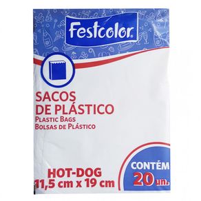 Saco Plastico Hot Dog C/20 Festcolor
