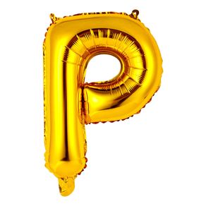 Balão metalizado 40cm letra ouro P