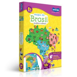 Quebra Cabeca 100Pc Mapa Do Brasil Toyster